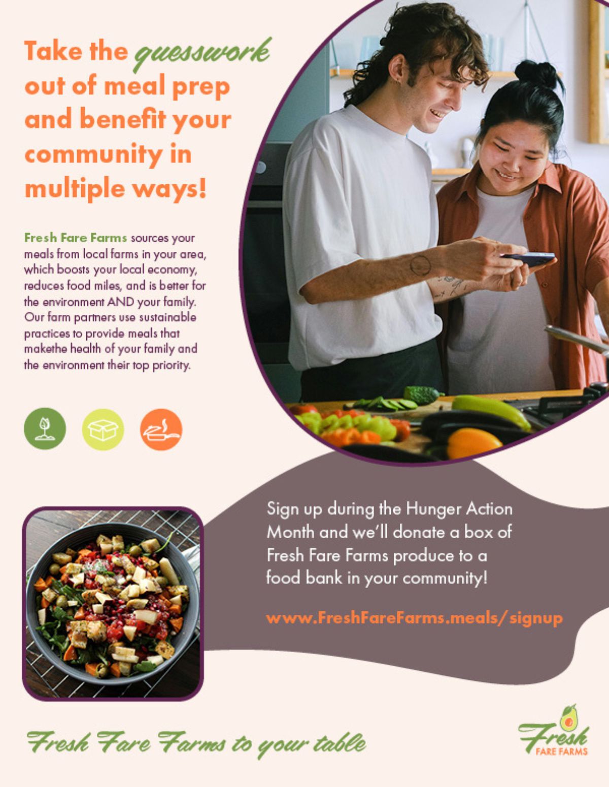 Fresh Fare Farms single-page magazine advertisement.